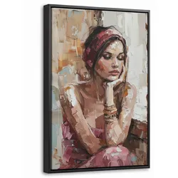 LEINWAND Bilder mit Rahmen - Frau - Lackierung - Porträt - Modern - 20x30