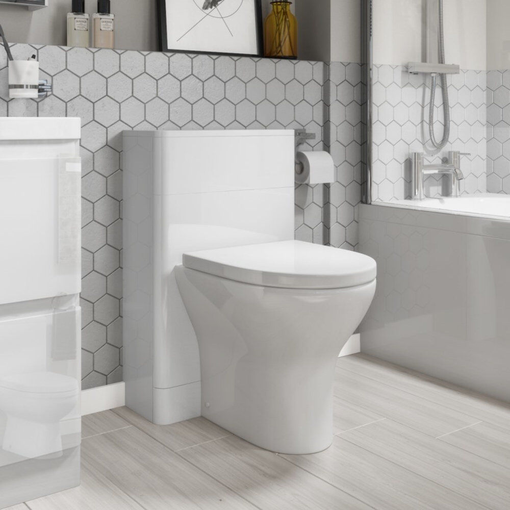 Nuie Freestanding Bathroom Storage Gloss White 79.5cm H X 50.2cm W X 26cm D