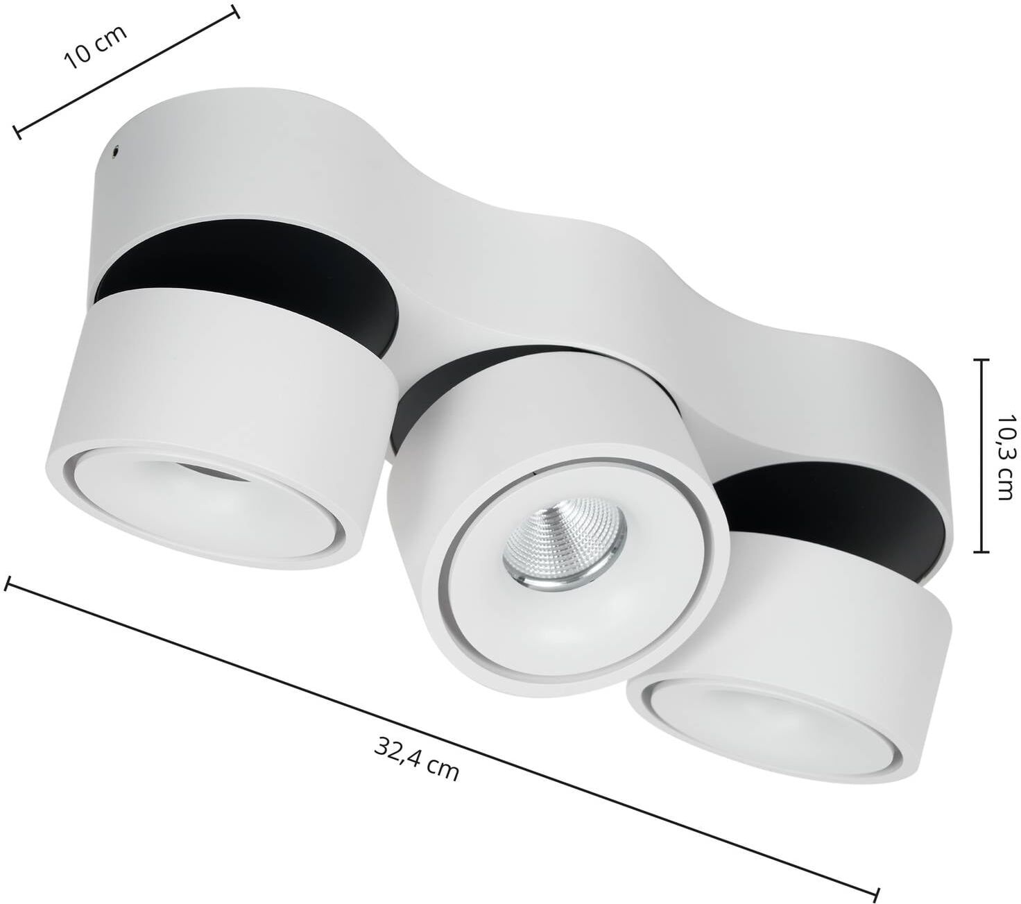 LED Deckenspot Rotari Arcchio, dimmbar, weiß / opal, für Wohn- / Esszimmer, Aluminium, Modern, LED Deckenleuchte