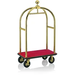 gastlando Gepäckwagen Edelstahl goldfarben Premium, rote Bodenauslage