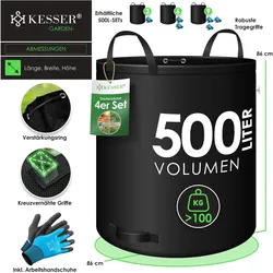 Kesser, Komposter + Gartensack, Gartensack Set Laubsack Gartenabfallsack inkl. Handschuhe (500 l)