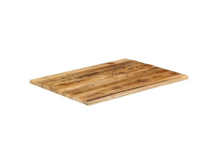 KLGBNCVE Massivholz Tischplatte 100x80x2,5 cm Baumkante Raues Mangoholz, Naturkante, Vielseitig Kombinierbar, Feucht Abwischbar