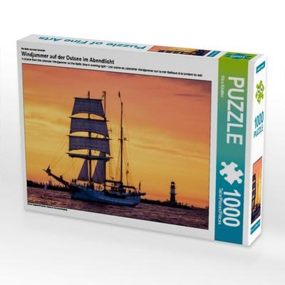 CALVENDO Puzzle Ein Motiv aus dem Kalender Windjammer auf der Ostsee im Abendlicht | 1000 Teile Lege-Größe 64x48cm Foto-Puzzle für glückliche Stunden