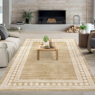 Garvee Washable Modern Small Grid Bordered Area Rug