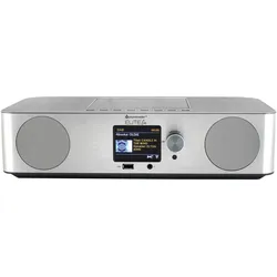 Soundmaster ICD2060SI CD-Internetradio DAB+ FM mit Bluetooth, USB (DAB+, FM, Internetradio, Bluetooth, WLAN), Radio, Schwarz, Silber