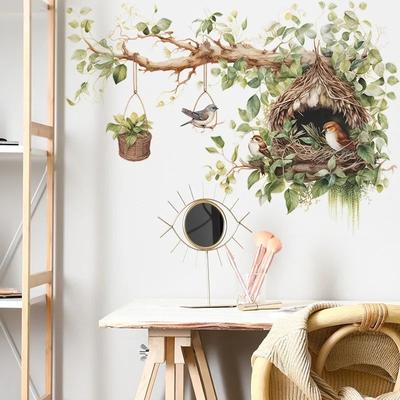 Inspired Living Nature Inspired Bird Wall Decals Elegant Branch & Nest Self Adhesive Vinyl Wall Decor For Living Room & Bedroom Nature Inspired Bird Wall Decals Elegant Branch & Nest Self Adhesive Vinyl Wall Decor For Living Room & Bedroom