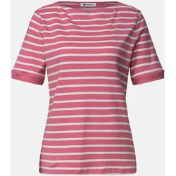 Jerseyshirt mit Streifenmuster Rosa 38