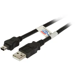 EFB K5251SW.0, 5 USB2.0 Anschlusskabel A-Mini B (5polig), St.-St., 0, 5m, schwarz, Premium K5251SW05