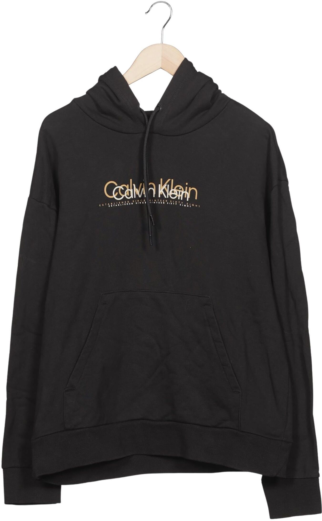 Calvin Klein Herren Kapuzenpullover, Schwarz, Gr. XL, Baumwolle - Second Hand