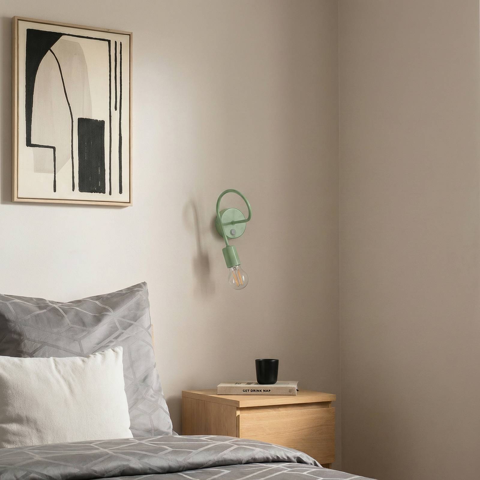 Wandlampe Oxford HELAM, dimmbar, grün, für Wohn- / Esszimmer, Metall, Junges Wohnen, Wandleuchte, Wandlampe Innen