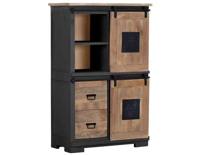 Landscape Highboard DOCK 03 AN, anthrazit, Massivholz