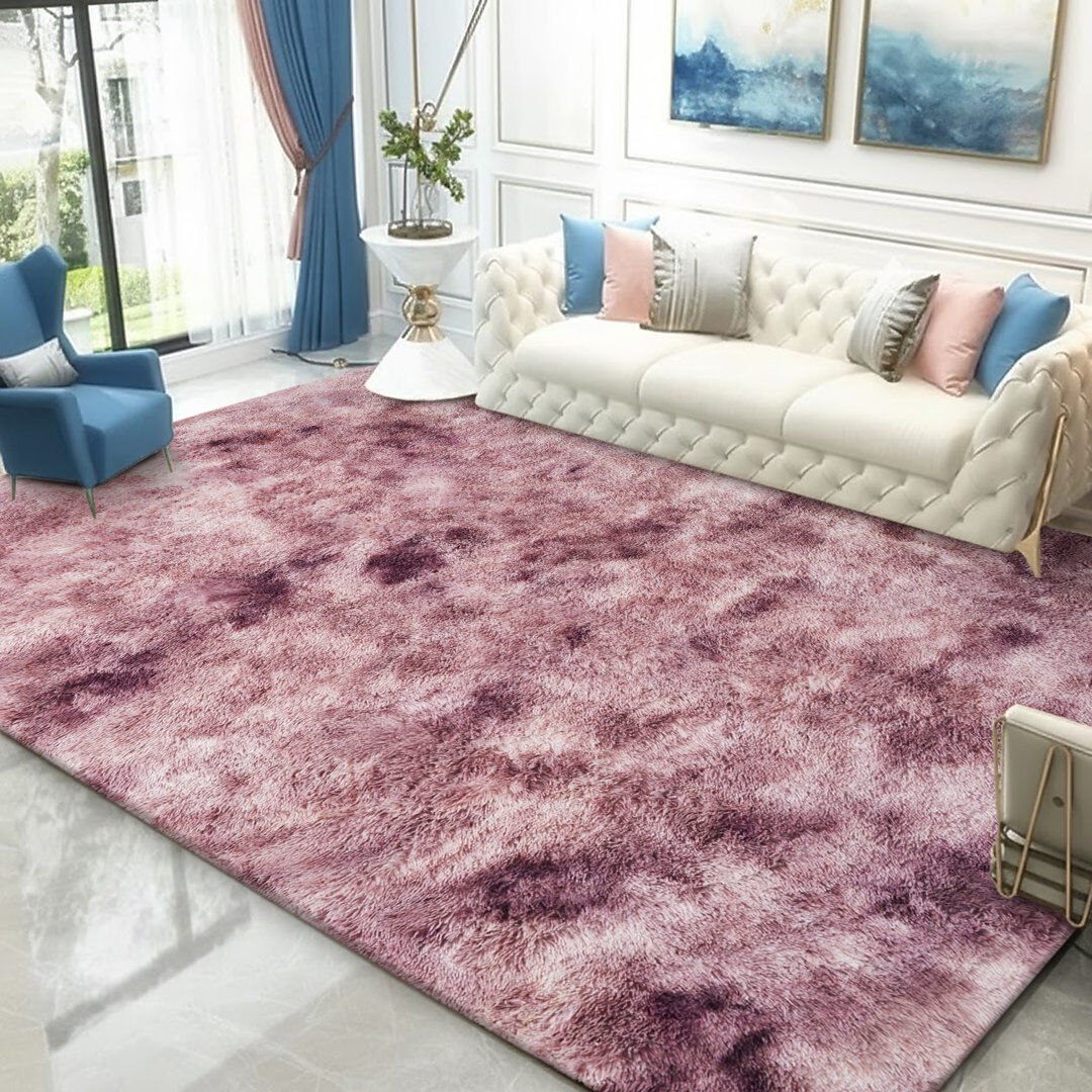 Fairmont Park Luxury Tye Dye Shaggy Area Rug Modern Temporary Home Decor TYE DYE PINK/LILAC Rectangle 200 x 290 cm