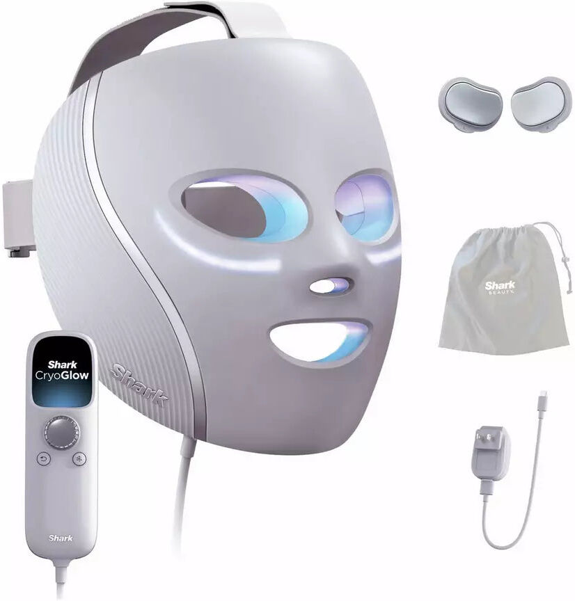 Care+ Shark CryoGlow Under-Eye Cooling LED Face Mask - Lilac, Used - Like New