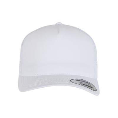 Snapback Cap FLEXFIT "Flexfit YP CLASSICS 5 Panel Snapckback", Herren, Gr. onesize, weiß, 97% Polyester, 3% Elasthan, unifarben, Caps