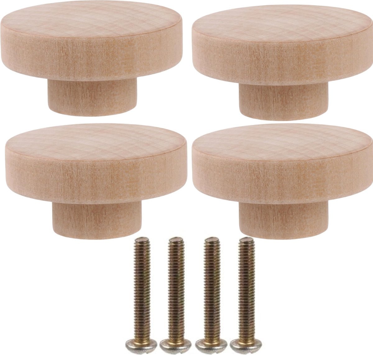 Winkrs Meubelknoppen Hout Rond - Set van 4 - Diameter: 5 cm