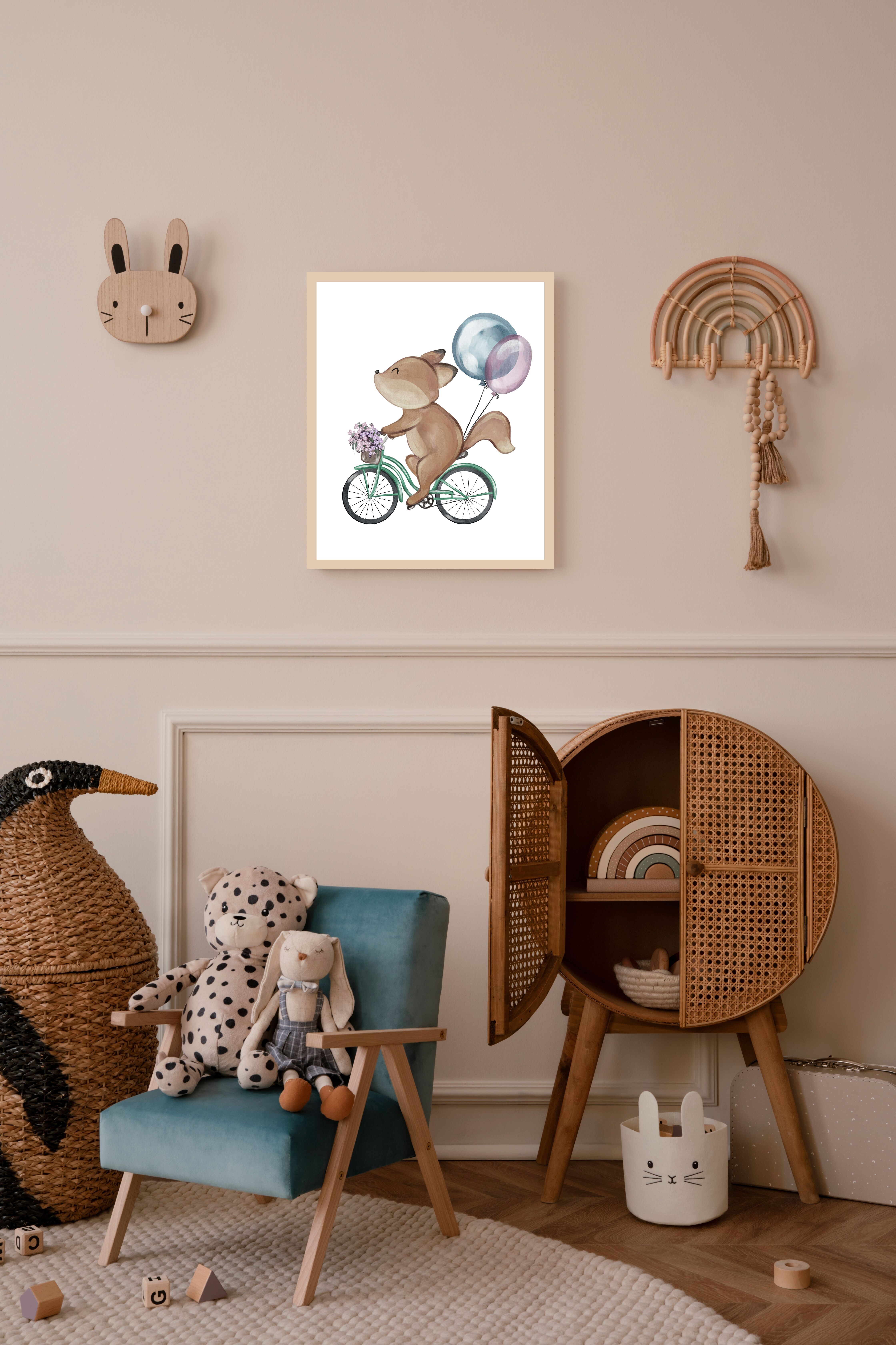 Bild mit Rahmen LÜTTENHÜTT "oder Poster, Blumenkorb und Luftballons", bunt (farbe rahmen: beige, farbe bild(er): bunt), B:50cm H:70cm T:0,7cm, Holz, Plexiglas, Bilder, Bild mit Rahmen, HD Premium Druck farbe rahmen: beige, farbe bild(er): bunt B/H/T: 50cm