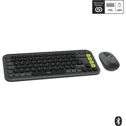 Logitech POP Icon Combo Grafit - Bluetooth®-Tastatur-Maus-Set, Multi-Device, 15 anpassbare Tasten mit der Logi Options+ App