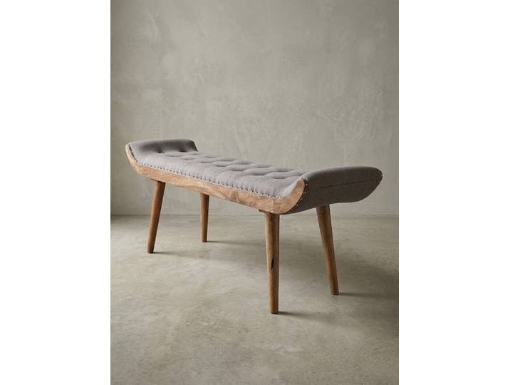 KADIMA DESIGN Sitzbank Maßholz/Leder/Stoff-Sitzmöbel, Modern, Chesterfield-Stil, robust