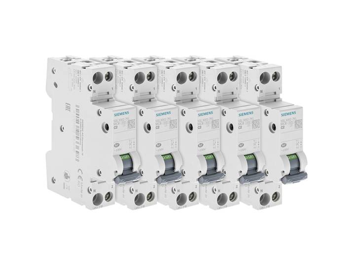 Siemens Lot De 5 Disjoncteurs Électriques Phase + Neutre 2a\, Haute Qualité Et Fiabilité Pour Installations Électriques Sécurisées.