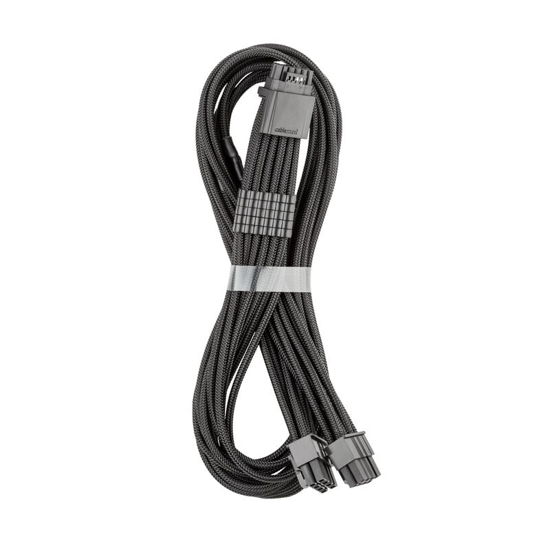 CableMod C-Series Pro ModMesh 12V-2x6-Kabel, Sleeved, 16-Pin zu 2x 8-Pin, für Corsair Type 4 und 3 PSUs - schwarz, 60cm