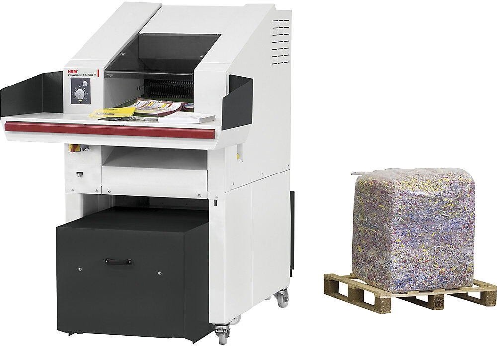 Schredder-Pressen-Kombination, Presskraft 80 kN, Schnittbreite 1,9 mm HSM