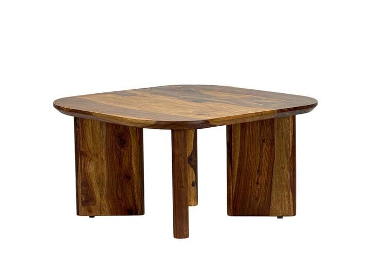 Couchtisch 60 x 60 cm Sheeshamholz massiv Braun