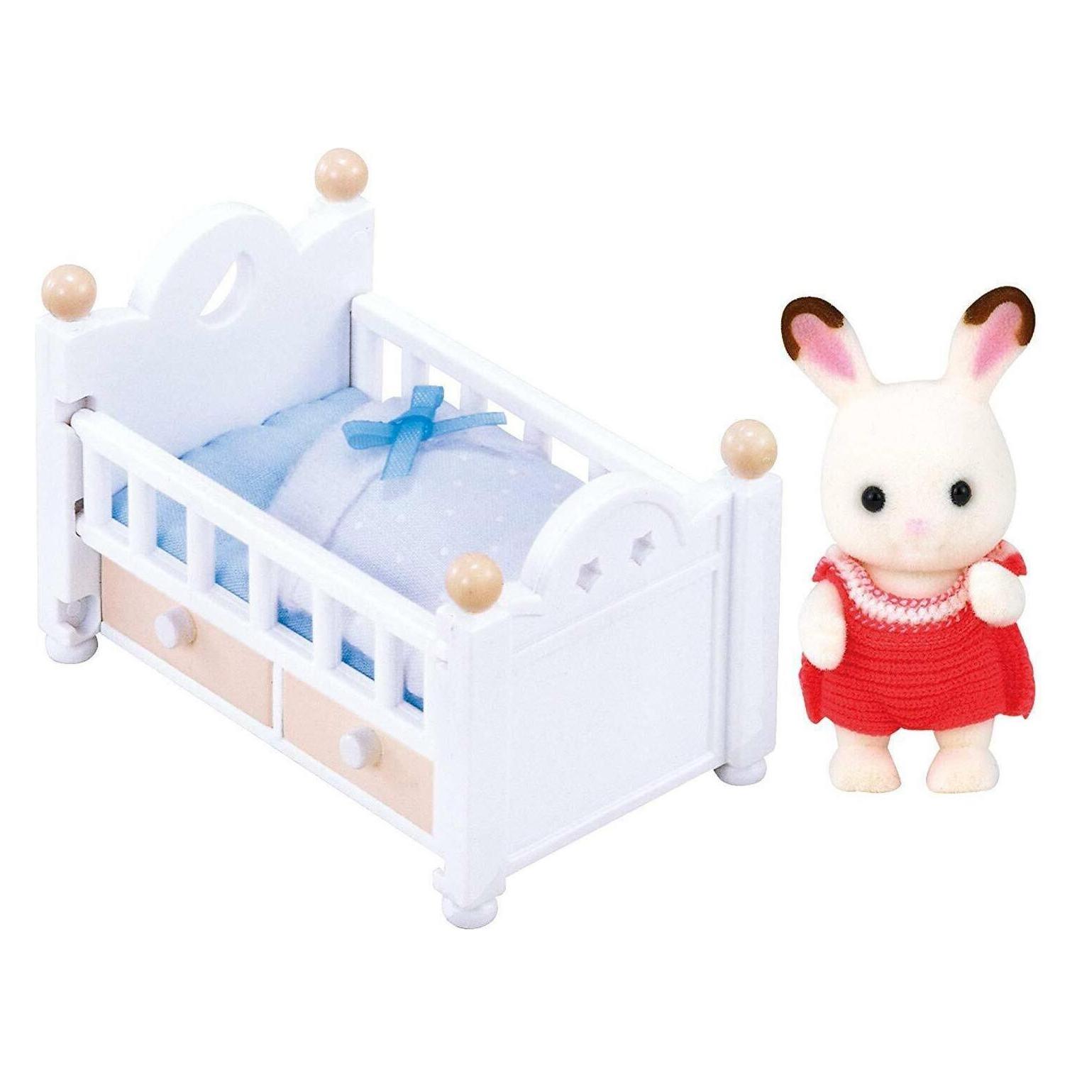 Sylvanian Families Schokoladenhasen Baby mit Babybett (5017)