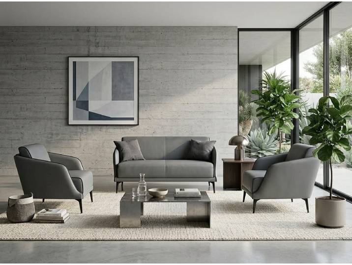 Xlmoebel Polstergarnitur Sofa Sessel modernes Grau elegant minimalistisch vielseitig, (1-tlg)