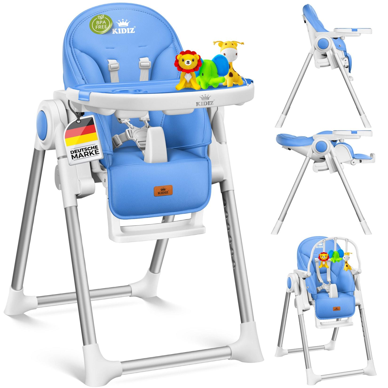 KIDIZ® 3in1 Hochstuhl Kinderhochstuhl inkl. Spielbügel , Babyliege , Kombihochstuhl Babyhochsitz ,7 höhenverstellbar Verstellbare Rückenlehne , mitwachsend ab 0 Monate bis 6 Jahre Babystuhl