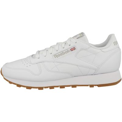 Sneaker REEBOK "Reebok Leather Sneaker low Unisex Erwachsene Schuhe", Herren, Gr. 40,5, Textil, weiß, Glattleder, Lederimitat, Schuhe Sneaker, Perforationen