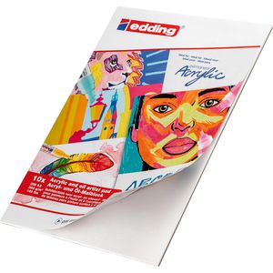 Edding Acrylmalblock 30010, A3, 300g/m², weiß, geleimt, 10 Blatt