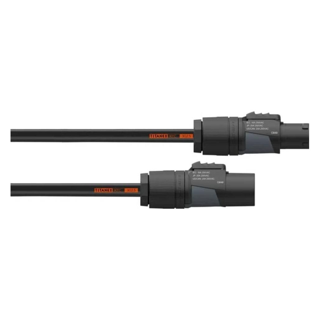 Cordial 14960 Strom Verlängerungskabel 16 A Schwarz 0.75 m H07RN-F 3G 2,5 mm² (0.75 m) (14960)