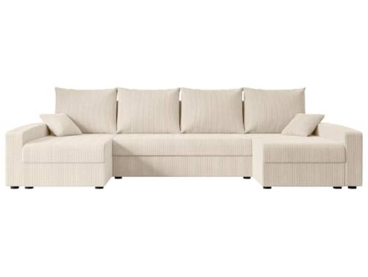 ALTDECOR Ecksofa mit Schlaffunktion U-Form Alesia-U 301x140x90 - Beige