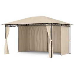 Blumfeldt Mondo 3x4 Pavillon mit Metallrahmen und 4 Seitenwänden Beige