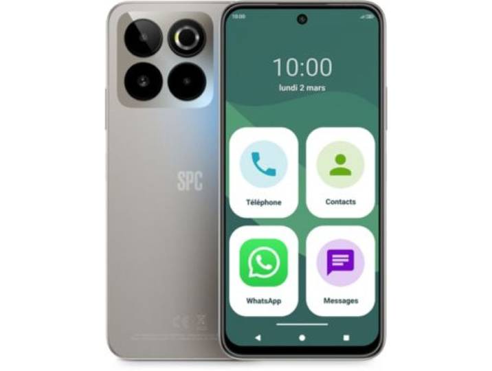 Spc - Smartphone Senior Zeus 2 Elite 4g 128go Argenté