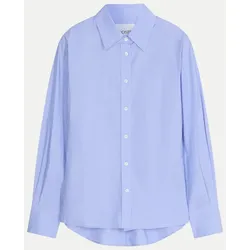 Taillierte Baumwoll-Bluse Blau S