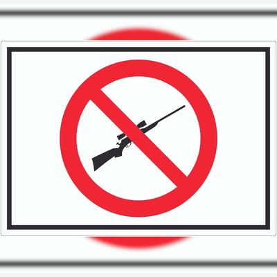 HB-Druck Waffen verboten Aufkleber Symbol A7 (74x105mm)