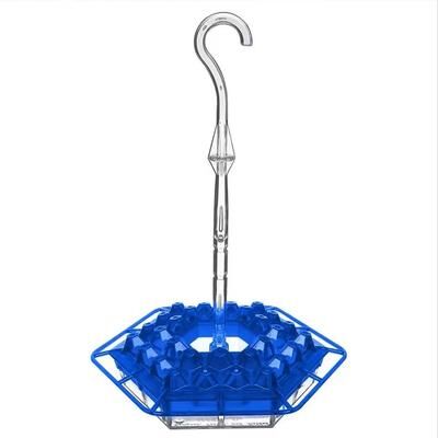 Uplift Essentials Hexagonal Hanging Bird Feeder With Hook For Garden blue