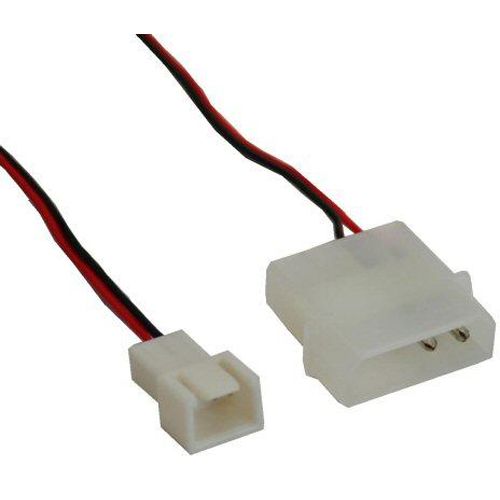 InLine 3-pin Lüfter auf 4-pin Netzteil, 0,3m Adapterkabel für Lüfter (33344A)
