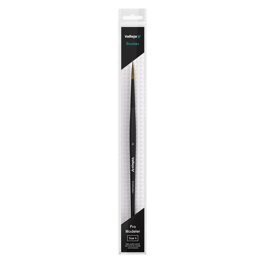 Vallejo Brush / Pro Modeler - Natural Hair Round Brush No. 4 (4 mm) (B01004)