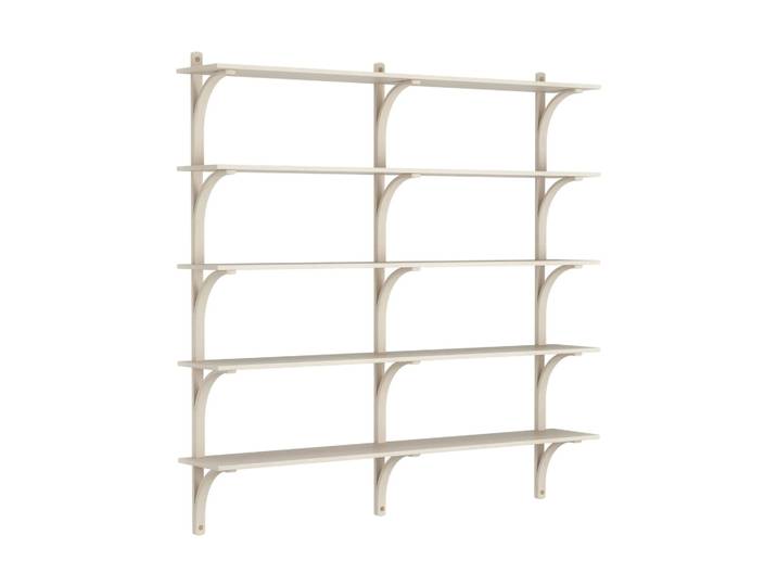Swedese Levi Regal 5 Fachboden Weiß pigmentierte Esche–Messing, 180 cm