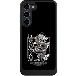 Nivocase Hülle für Samsung Galaxy S23+ Handyhülle NIVOcore Case Schwarz Drache Japan Meer (Samsung Galaxy S23+), Smartphone Hülle, Schwarz