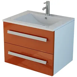 Badmöbel Waschtisch 60 cm breit Badset AROSA dark orange