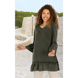 Viskose-Bluse in oliv in Größe 40 von DW-Shop, Oliv, 40