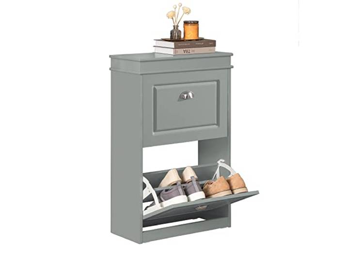 SoBuy Smalle Schoenenkast met 2 Kleppen 54x82x24cm voor Gang