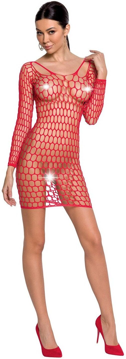 Passion Robe en maille ajourée rouge