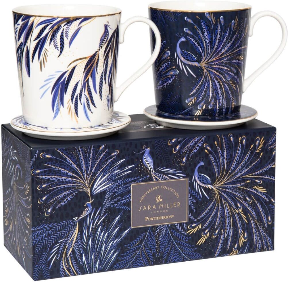 Sara Miller London Anniversary Set of 2 Mug & Coaster Gift Set