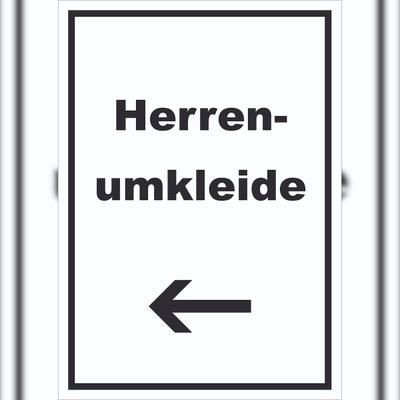 HB-Druck Herrenumkleide Schild mit Text und Richtungspfeil links hochkant A1 (594x841mm)
