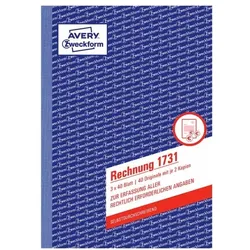 Avery Zweckform Formularbuch »Rechnung« A5, 3-fach, selbstdurchschreibend gelb, 14.8x21 cm