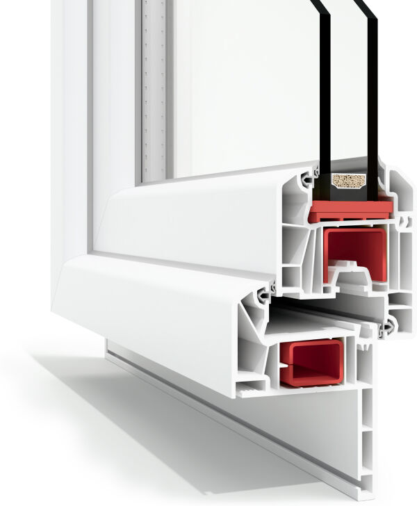 Fenêtre PVC Renovation, WinDowSys 70 Renovation, Blanc, 510 x 510 mm, 1 vantail vitrage fixe, à configurer sur mesure